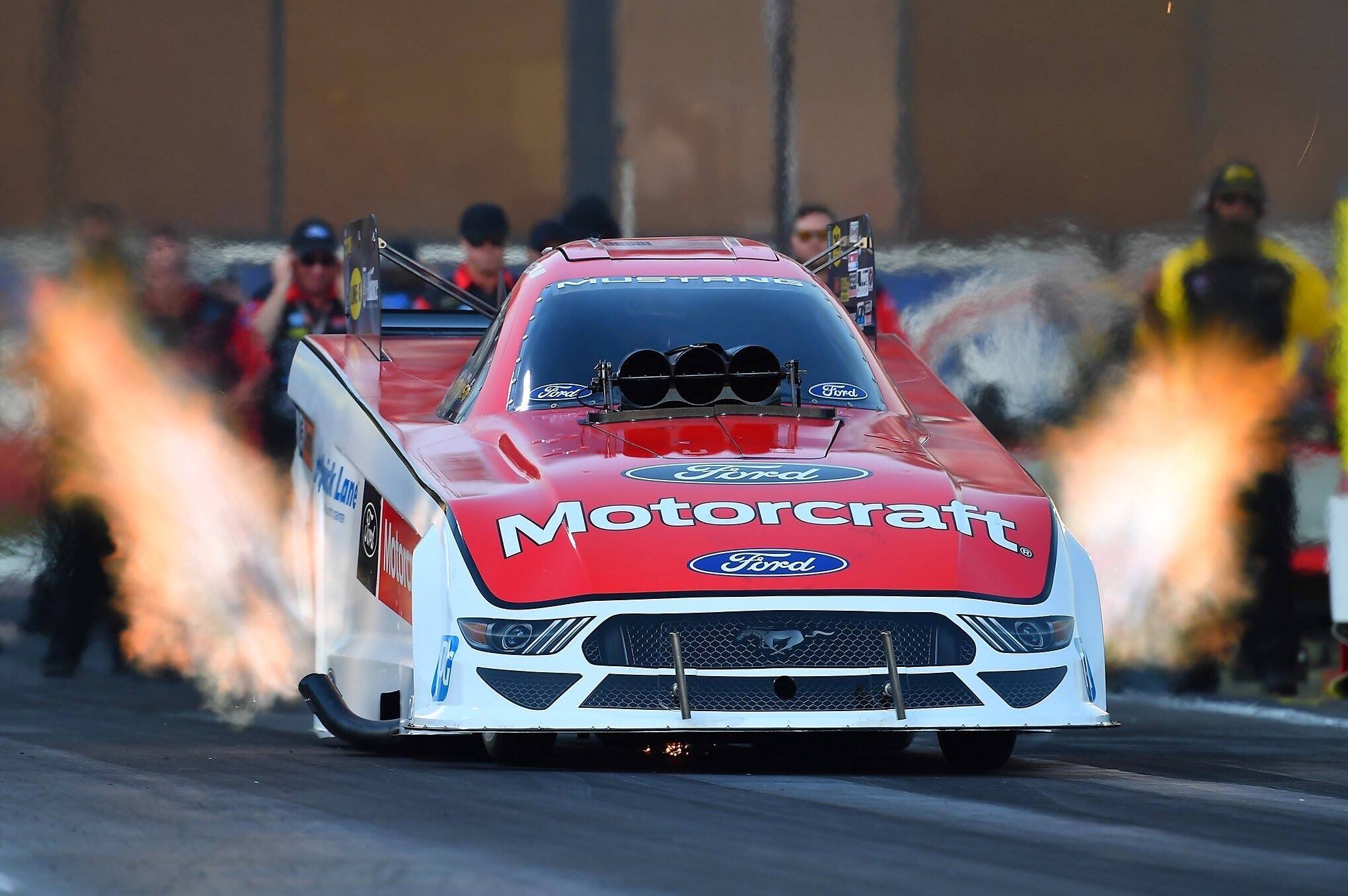 Bob Tasca III finished fifth in the standings in the debut season for the new Mustang Funny Car. Bob Tasca III finished fifth in the standings in the debut season for the new Mustang Funny Car.